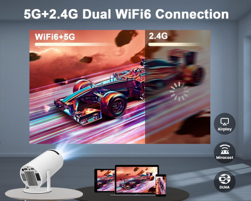 Міні смарт-проектор 4K 5G WiFi 6 BT 5.0 Full HD 1080P