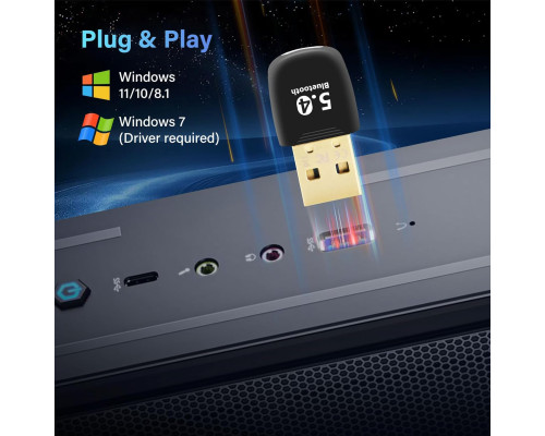 Адаптер Bluetooth 5.4 для ПК USB для Windows 11/10/8.1/7