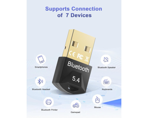 Адаптер Bluetooth 5.4 для ПК USB для Windows 11/10/8.1/7