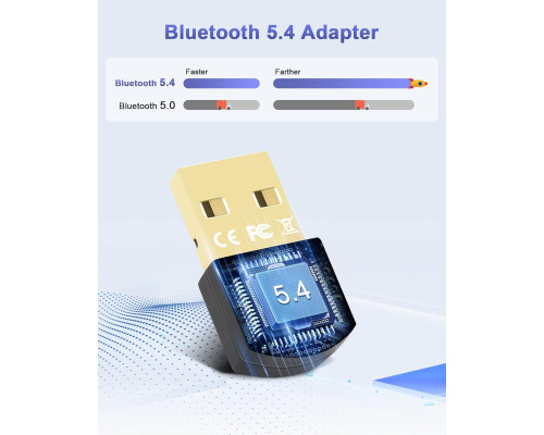 Адаптер Bluetooth 5.4 для ПК USB для Windows 11/10/8.1/7