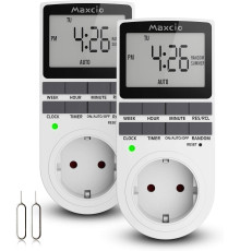 Розетка з цифровим таймером Maxcio (16A/3680W) 2 шт