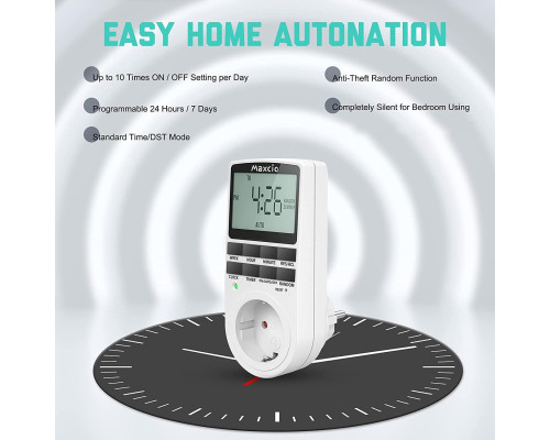 Розетка з цифровим таймером Maxcio (16A/3680W) 2 шт