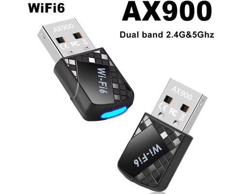 900 Мбіт/с USB WiFi 6 адаптер AX900 USB Dongle 2.4G 5G дводіапазонний бездротовий WLAN приймач для Win10 та Win11