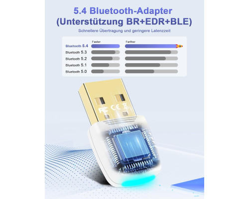 Адаптер Bluetooth 5.4 для ПК USB для Windows 11/10/8.1/7