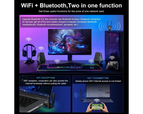 AX900M 2 в 1 USB Wi-Fi Bluetooth Dongle для ПК