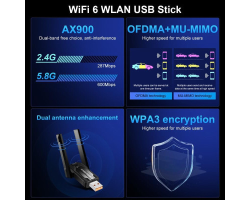 AX900M 2 в 1 USB Wi-Fi Bluetooth Dongle для ПК