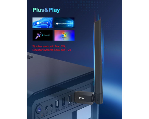 Адаптер Bluetooth USB Dongle - WiFi Bluetooth USB 2 x 5dBi