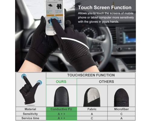 Зимові спортивні термофлісові рукавички Atarni Warm Touchscreen Gloves L