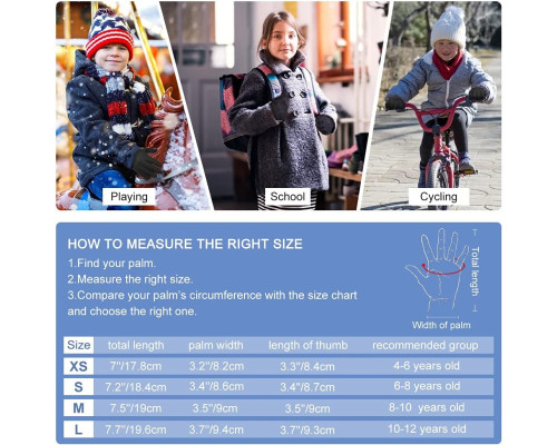 Дитячі спортивні термофлісові рукавички Oopor Kids Warm Touchscreen Gloves L 10-12 років