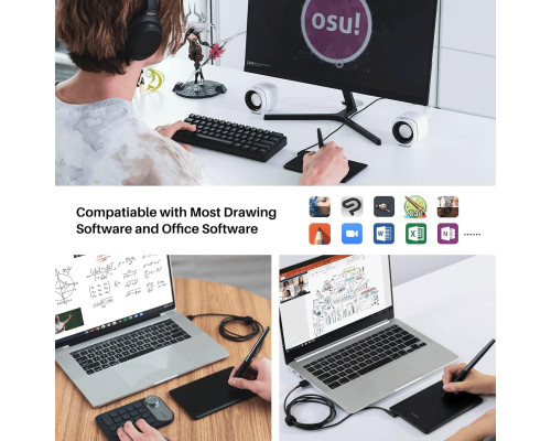 Графічний планшет HUION H420X OSU зі стилусом