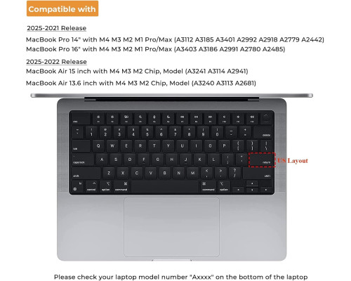 Захисна плівка для клавіатури EooCoo для MacBook Air/MacBook Pro