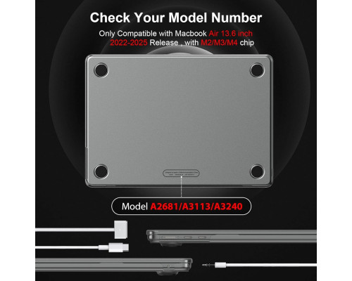 Чохол для MacBook Air 13,6 дюймів M4 M3 M2 2025 2024 2022