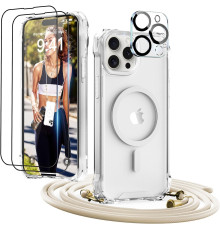 Захисний чохол з Magsafe для iPhone 15 Pro Max + захисне скло 2 шт