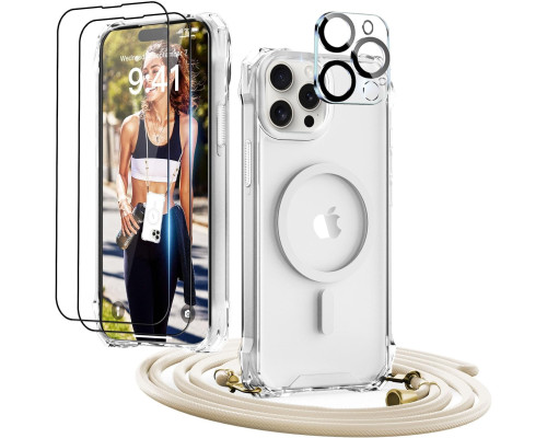 Захисний чохол з Magsafe для iPhone 15 Pro Max + захисне скло 2 шт