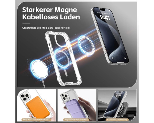 Захисний чохол з Magsafe для iPhone 15 Pro Max + захисне скло 2 шт
