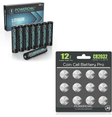 Комплект літієвих батарей POWEROWL CR2032 (12 шт) та AAA (8 шт)