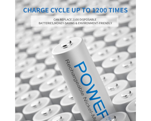 Акумуляторні батарейки POWEROWL AAA 1000 мАг (8 шт)