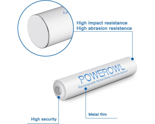 Акумуляторні батарейки POWEROWL AAA 1000 мАг (8 шт)