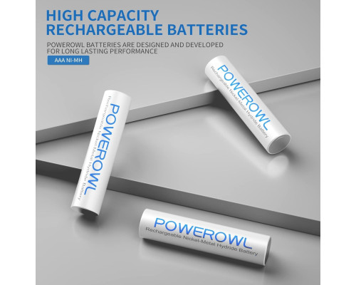 Акумуляторні батарейки POWEROWL AAA 1000 мАг (12 шт)