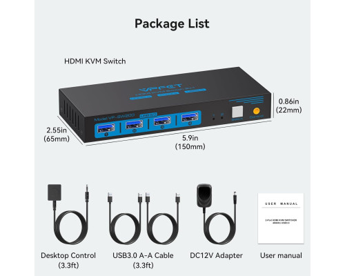 HDMI KVM-перемикач для 2 ПК та 1 монітора