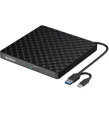 Зовнішній CD/DVD привід/записувач USB 3.0 з портативним CD/DVD-приводом Type-C та DVD/CD-зчитувачем
