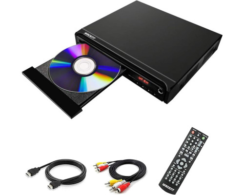 Компактний DVD-програвач WISCENT для телевізора з HDMI/RCA/USB/мікрофоном