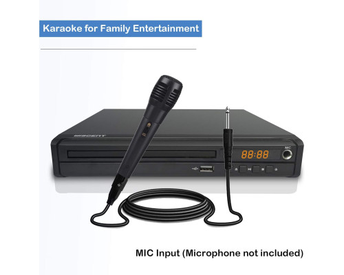 Компактний DVD-програвач WISCENT для телевізора з HDMI/RCA/USB/мікрофоном