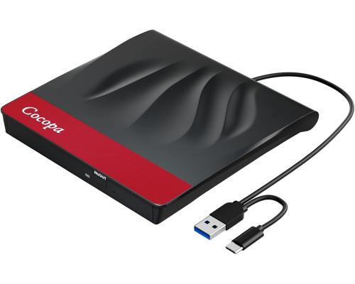 Зовнішній CD-привід Cocopa USB 3.0 Type-C CD/DVD-RW записувач
