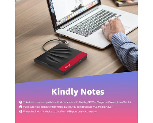 Зовнішній CD-привід Cocopa USB 3.0 Type-C CD/DVD-RW записувач