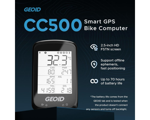 Велокомп'ютер CC500 GPS ANT+ Bluetooth / бездротовий спідометр для велосипеда з автоматичним підсвічуванням