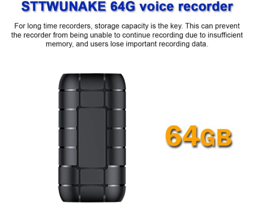 Магнітний міні-диктофон STTWUNAKE з голосовим керуванням 64 ГБ