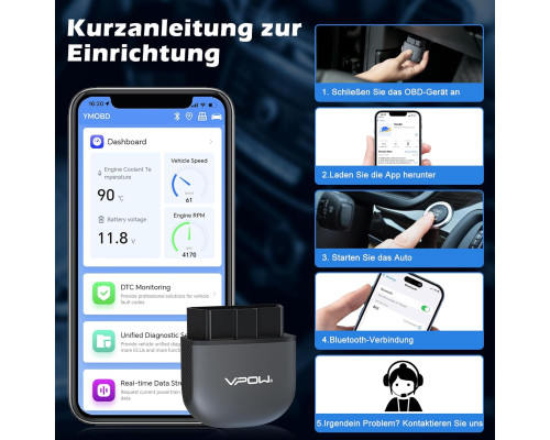 Зчитувач кодів OBD2 Bluetooth 5.1