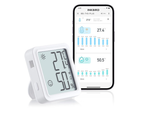Термометр-гігрометр Inkbird IBS-TH3-PLUS з Wi-Fi з РК-екраном