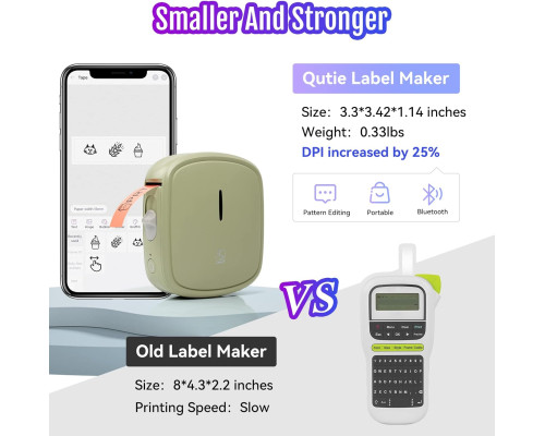 Портативний принтер етикеток PRT Qutie Mini Bluetooth Printer Self-Clear