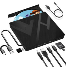 Зовнішній CD DVD-привід JBonest 8 в 1 для ноутбука USB 3.0 Type-C