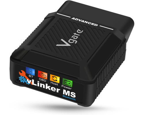 Автомобільний сканер Vgate vLinker MS Bluetooth OBD2 для iPhone/iOS, Android та Windows