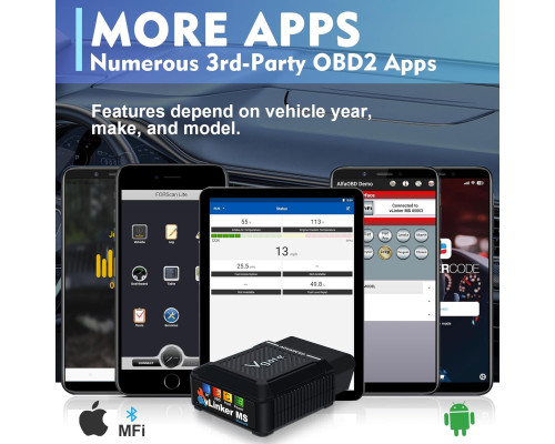 Автомобільний сканер Vgate vLinker MS Bluetooth OBD2 для iPhone/iOS, Android та Windows