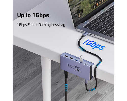 USB-хаб BENFEI 8-в-1 з кріпленням типу C 4K@60Hz HDMI