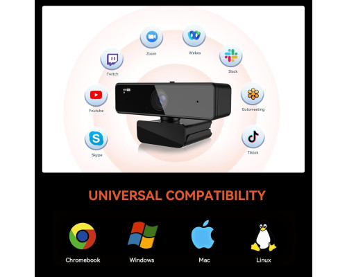 Веб-камера NUROUM V11 2K для ПК 1080P 60FPS USB з мікрофоном