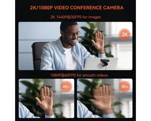 Веб-камера NUROUM V11 2K для ПК 1080P 60FPS USB з мікрофоном