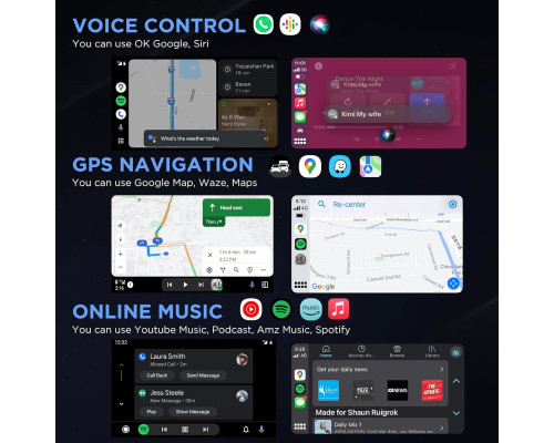 Бездротовий адаптер MSXTTLY CarPlay Android Auto 2 в 1