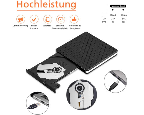 Зовнішній CD-DVD записувач та зчитувач Amicool з USB 3.0