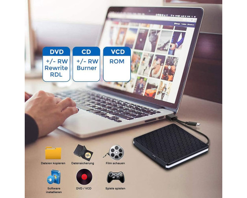 Зовнішній CD-DVD записувач та зчитувач Amicool з USB 3.0