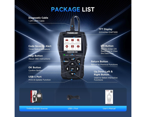 Діагностичний сканер THINKCAR Thinkobd 500 OBD2