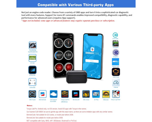 Діагностичний сканер Veepeak OBDCheck BLE+ Bluetooth OBD II