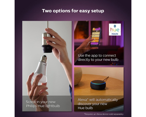 Комплект із 2 світлодіодних ламп Philips Hue White and Color Ambiance Smart / цоколь GU10 / 350 люмен / підтримка Bluetooth