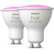Комплект із 2 світлодіодних ламп Philips Hue White and Color Ambiance Smart / цоколь GU10 / 350 люмен / підтримка Bluetooth