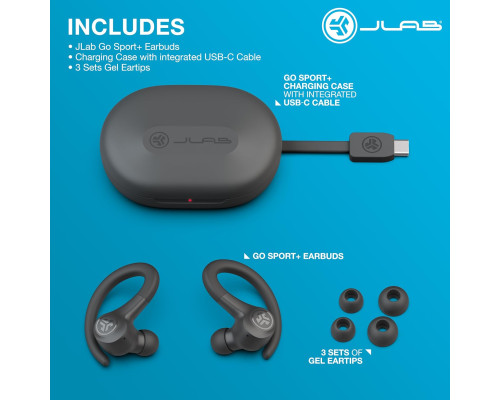 Бездротові навушники для тренувань JLab Go Sport+ з технологією C3 Clear Calling