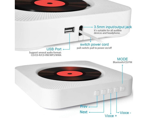 Портативний CD-програвач Adirigo з Bluetooth