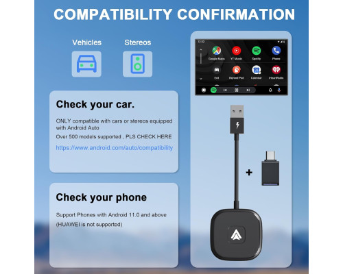 Бездротовий адаптер Android Auto